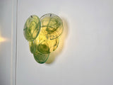 Murano-Style Wall Lamp | 6 Green Alabaster Disc Glass | Set of 2