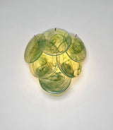 Murano-Style Wall Lamp | 6 Green Alabaster Disc Glass | Set of 2