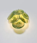 Murano-Style Wall Lamp | 6 Green Alabaster Disc Glass | Set of 2