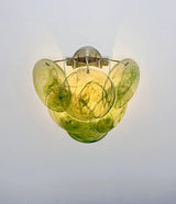 Murano-Style Wall Lamp | 6 Green Alabaster Disc Glass | Set of 2