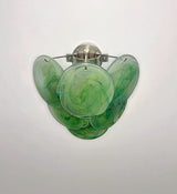 Murano-Style Wall Lamp | 6 Green Alabaster Disc Glass | Set of 2