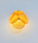 Murano-Style Wall Lamp | 6 Alabaster Gold Disc Glass | Set of 2