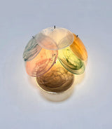 Murano-Style Wall Lamp | 6 Multicoloured Alabaster Disc Glass | Set of 2