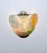 Murano-Style Wall Lamp | 6 Multicoloured Alabaster Disc Glass | Set of 2