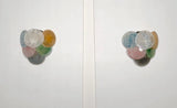 Murano-Style Wall Lamp | 6 Multicoloured Alabaster Disc Glass | Set of 2