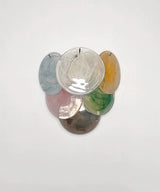 Murano-Style Wall Lamp | 6 Multicoloured Alabaster Disc Glass | Set of 2