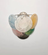 Murano-Style Wall Lamp | 6 Multicoloured Alabaster Disc Glass | Set of 2