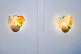 Murano-Style Wall Lamp | 6 Multicoloured Alabaster Disc Glass | Set of 2