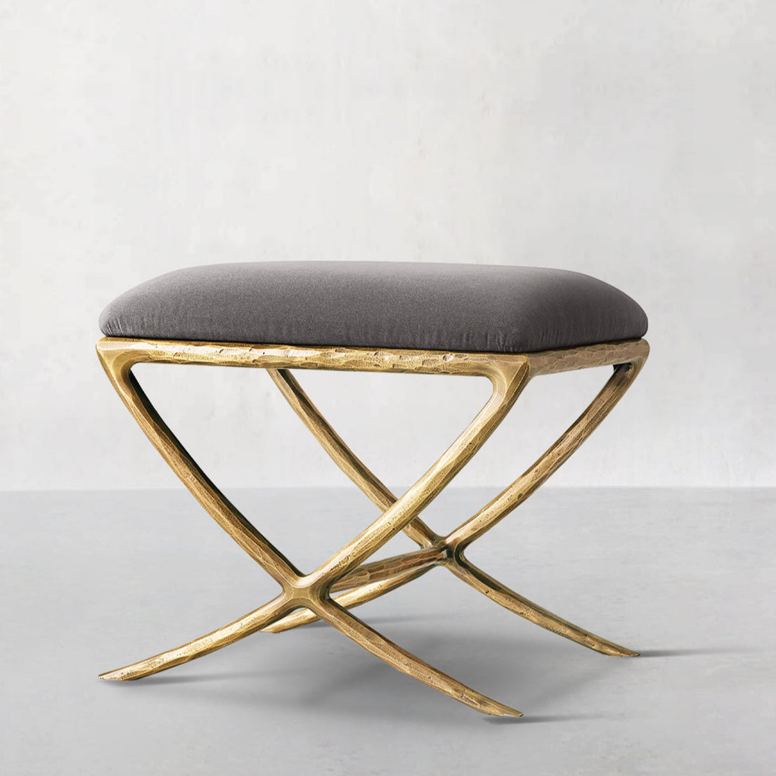 Hand Forged Metal X-base Stool