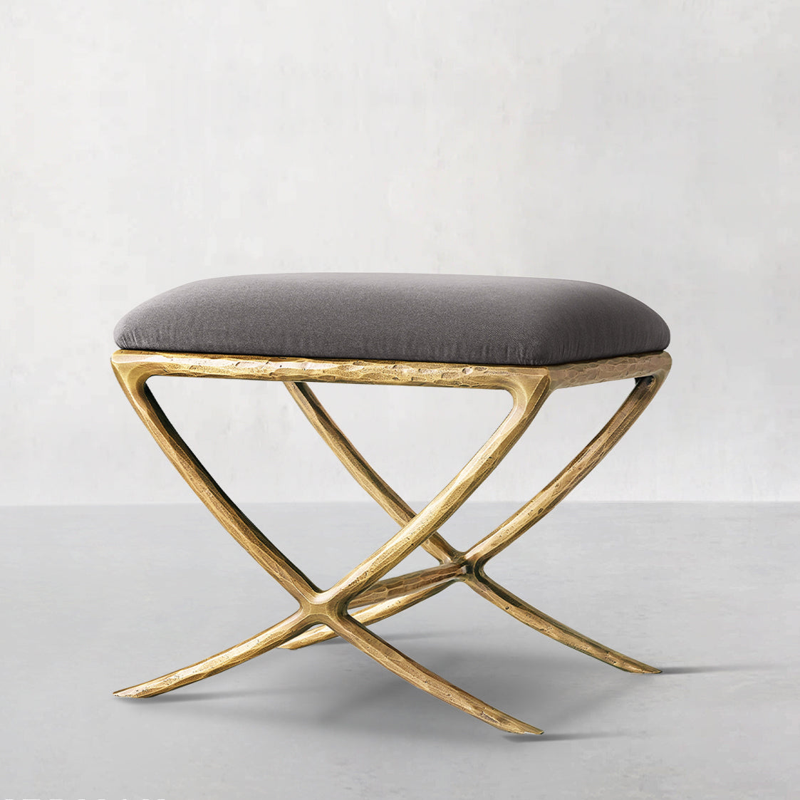 Hand Forged Metal X-base Stool