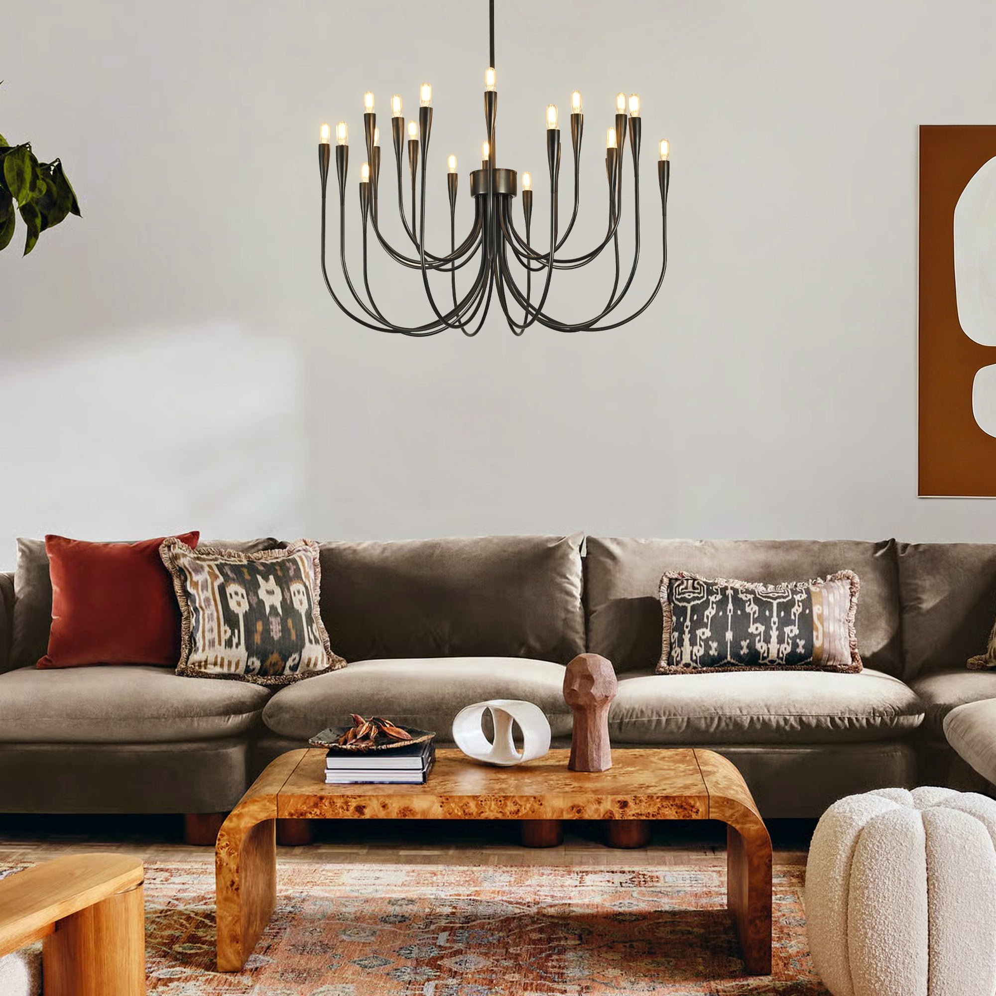 Liona Large Brass Candelabra Chandelier Light