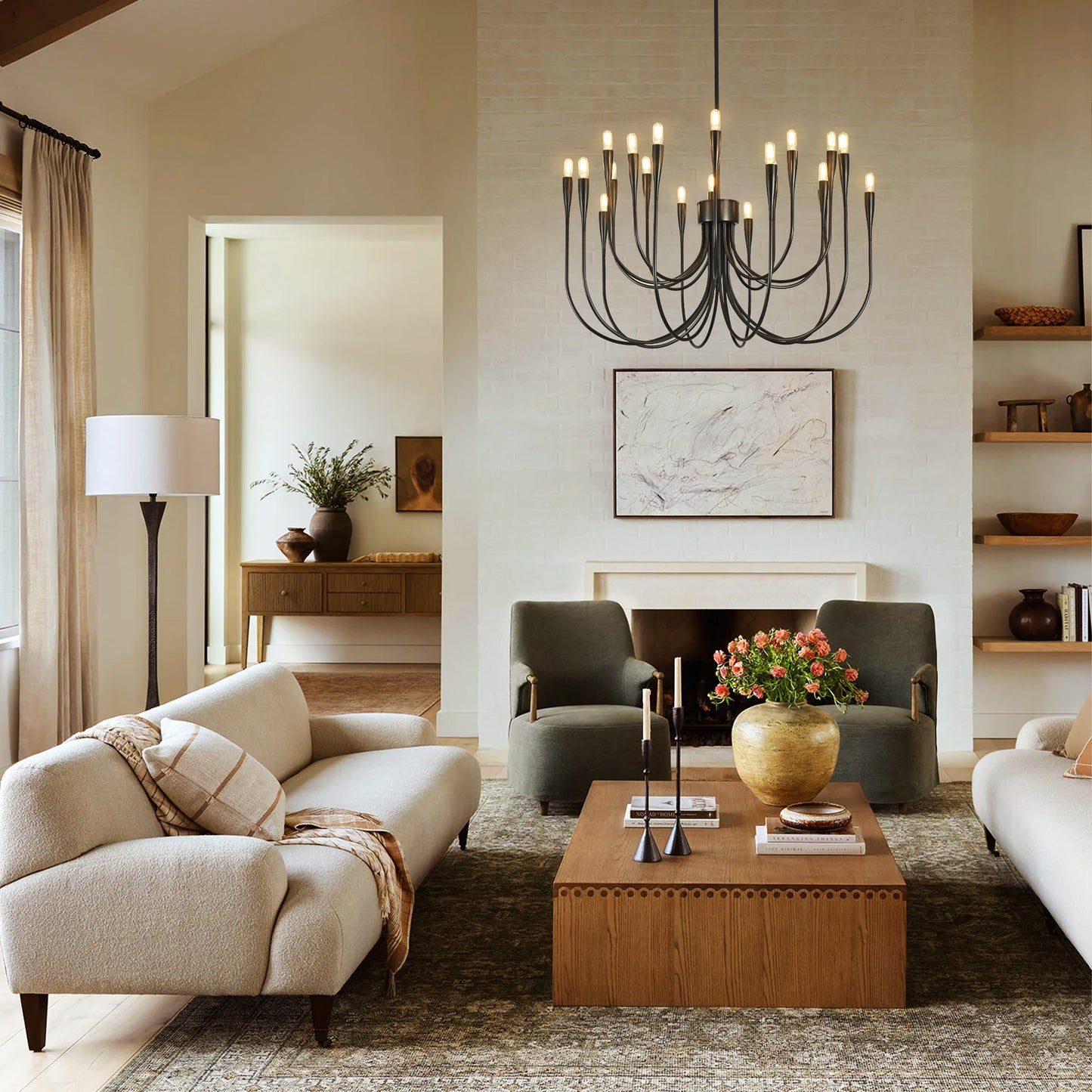 Liona Large Brass Candelabra Chandelier Light