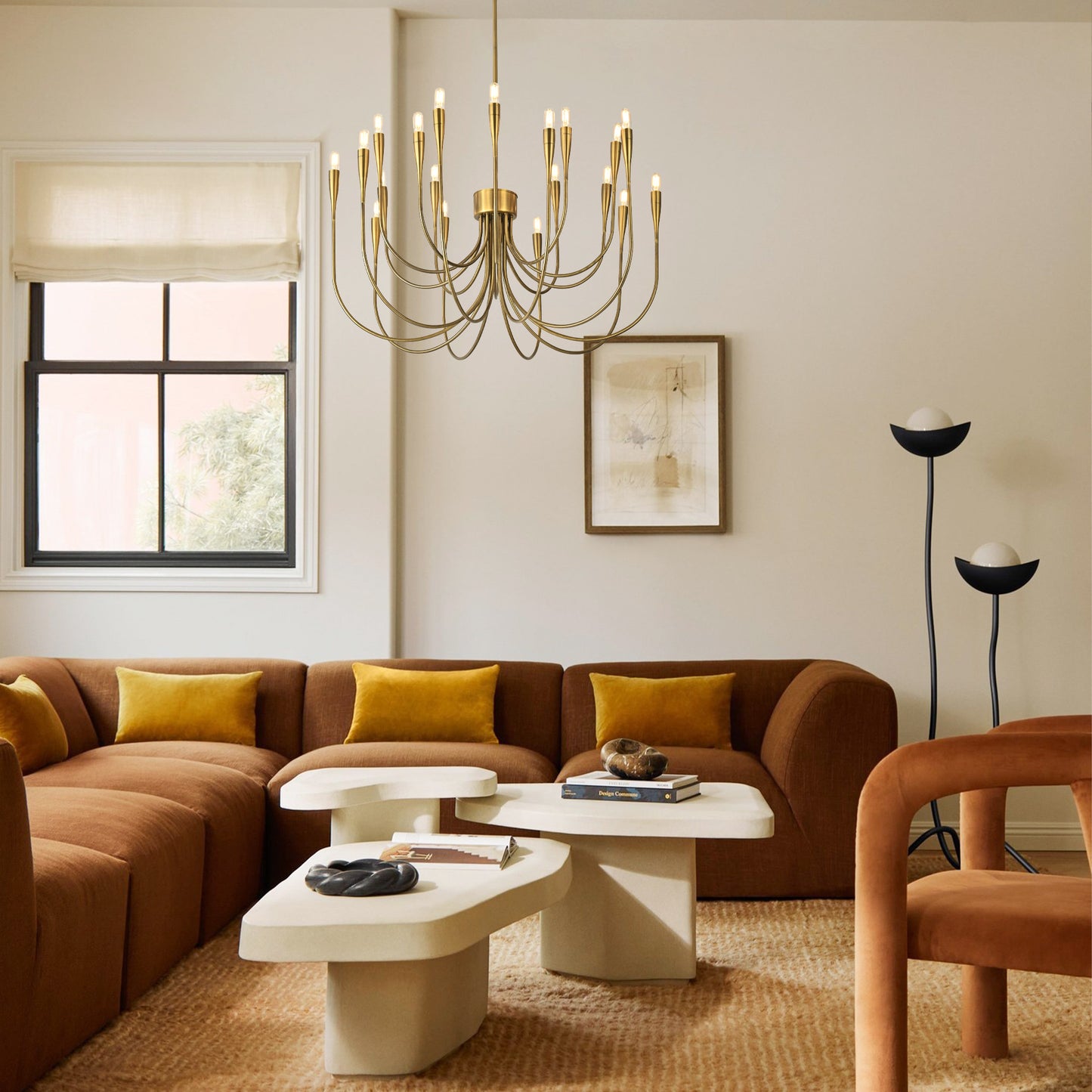 Liona Large Brass Candelabra Chandelier Light