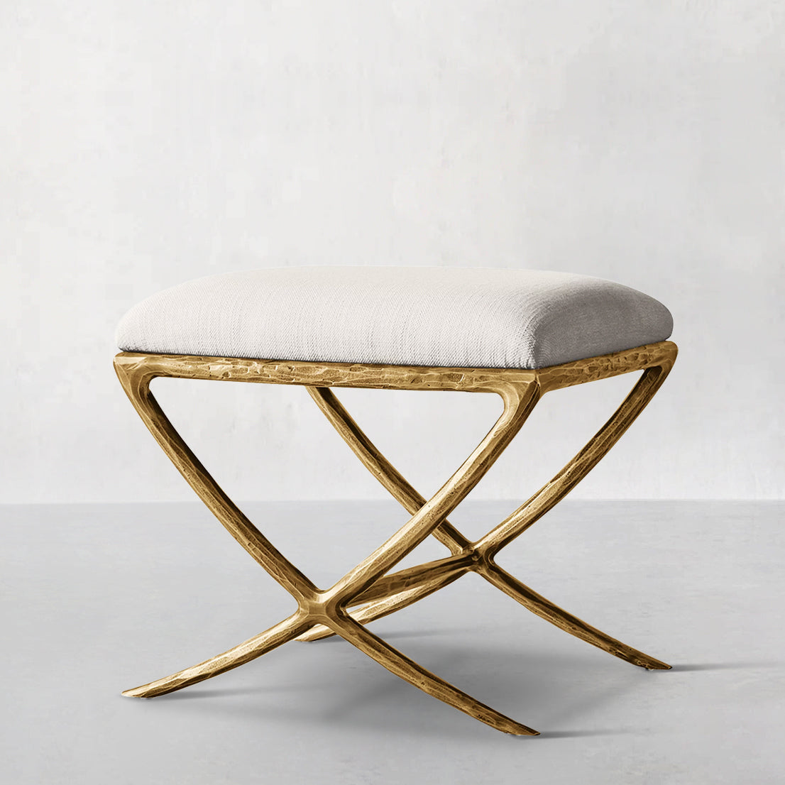Hand Forged Metal X-base Stool