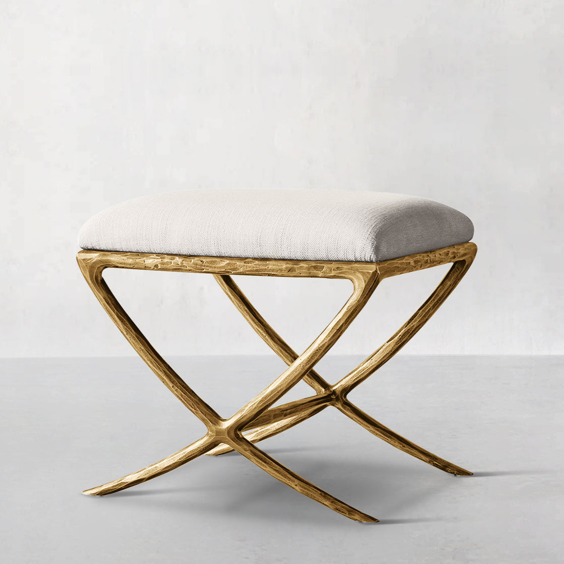 Hand Forged Metal X-base Stool