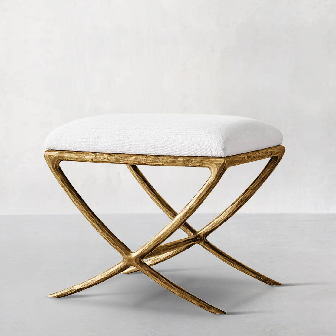 Hand Forged Metal X-base Stool