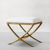 Hand Forged Metal X-base Stool