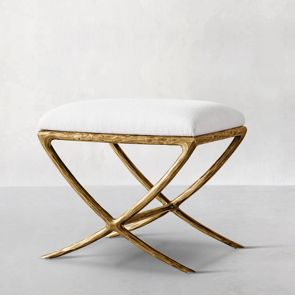 Hand Forged Metal X-base Stool