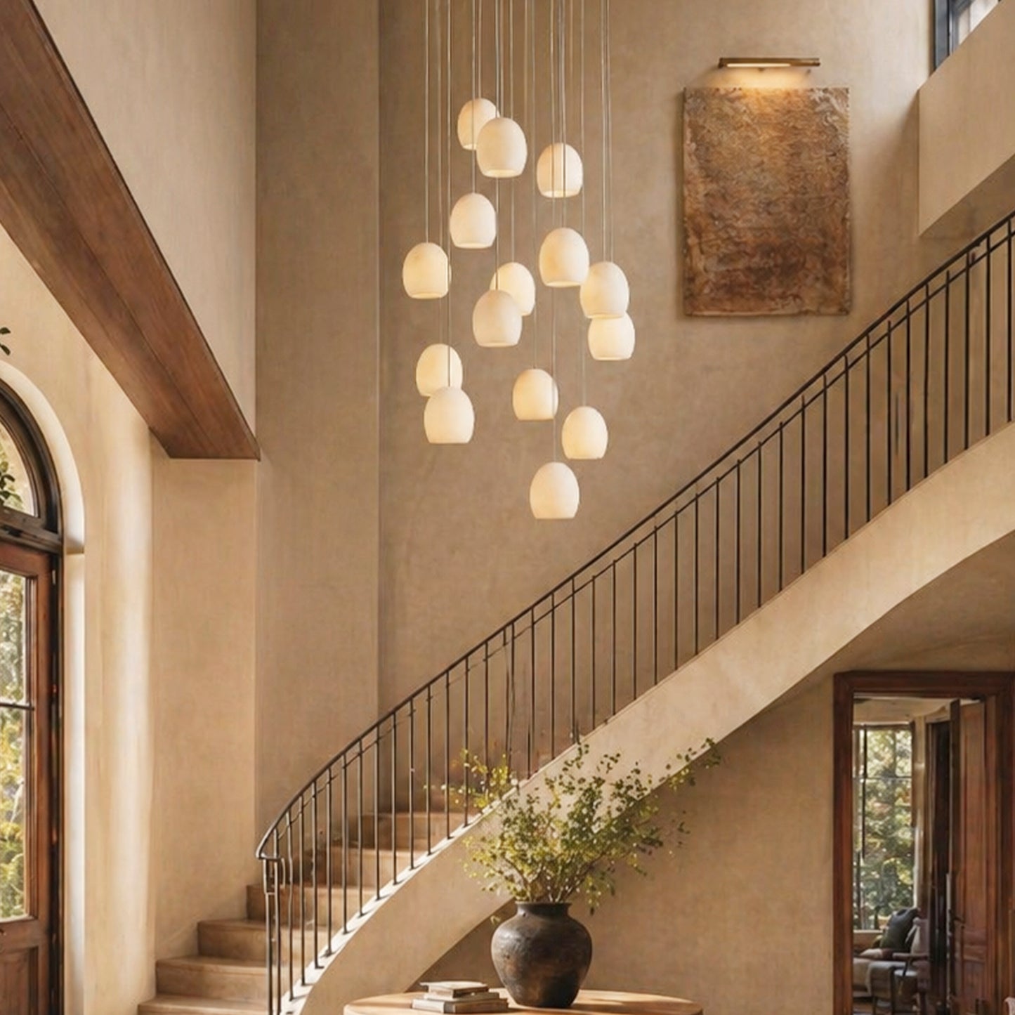 Arica Alabaster Round Chandelier