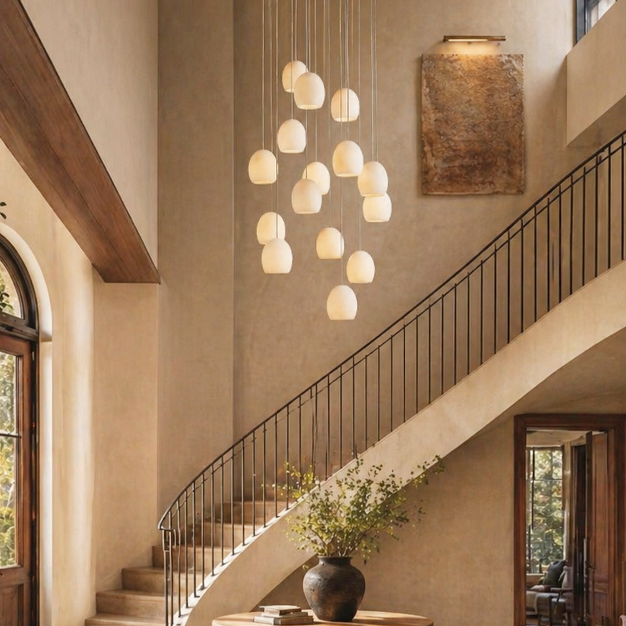 Arica Alabaster Round Chandelier