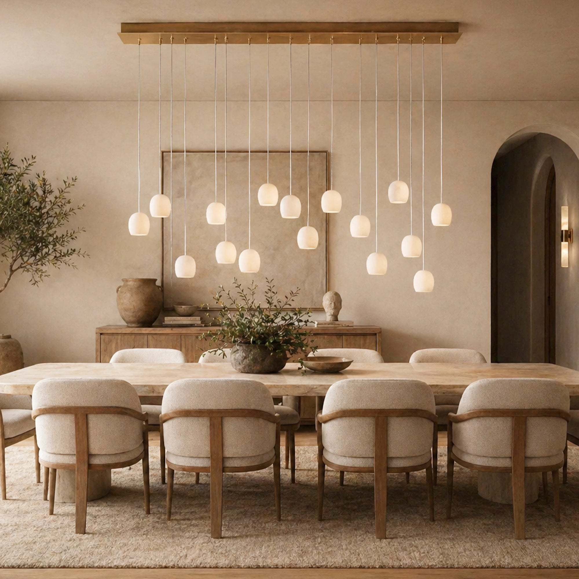 Arica Alabaster Linear Chandelier