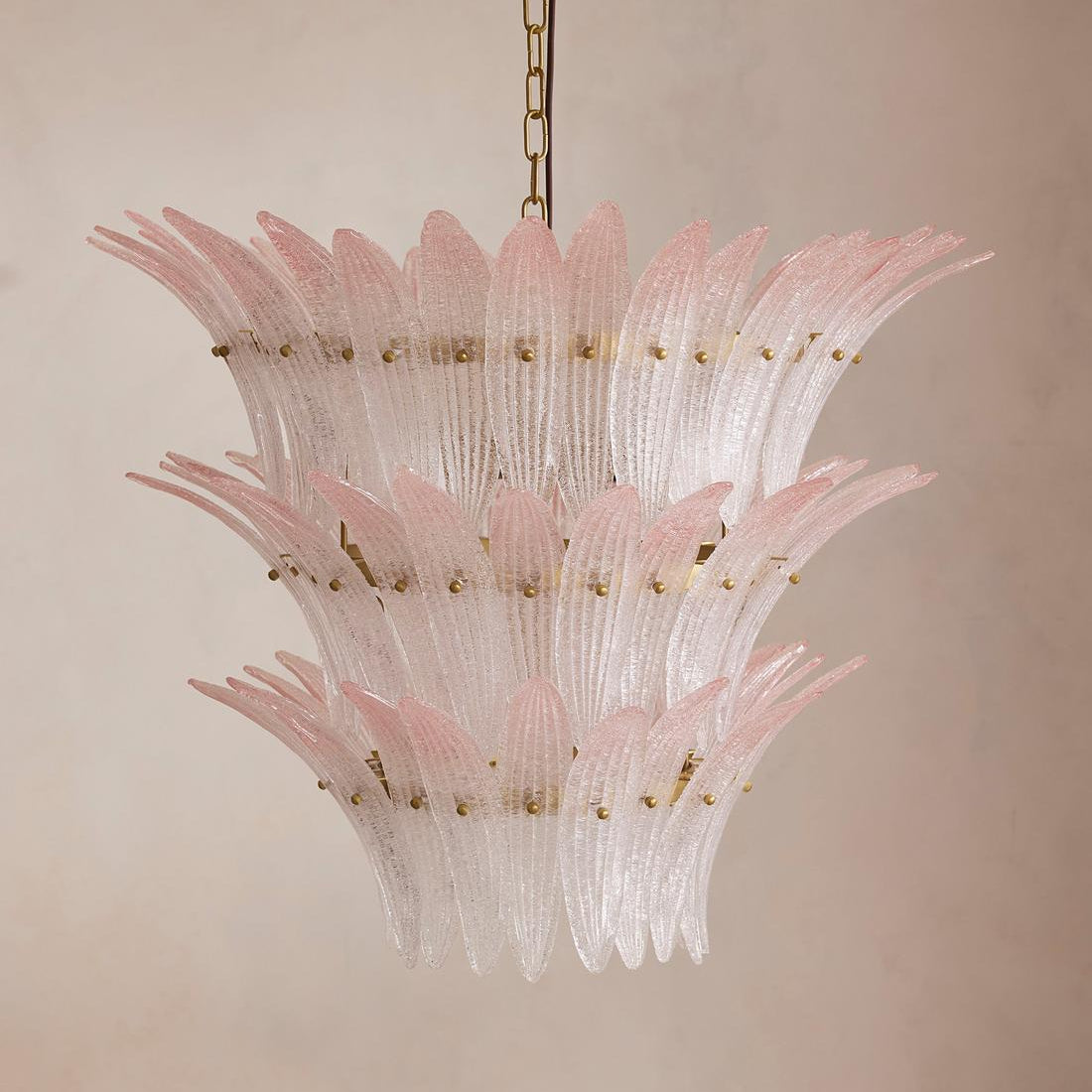 Treviso Pink  Round Multi-Tier Chandelier 30"D