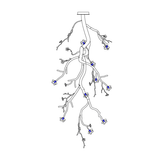 Large Long Branch Flower Chandelier
