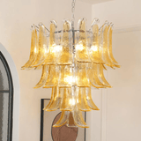 Glass Amber Lily Chandelier