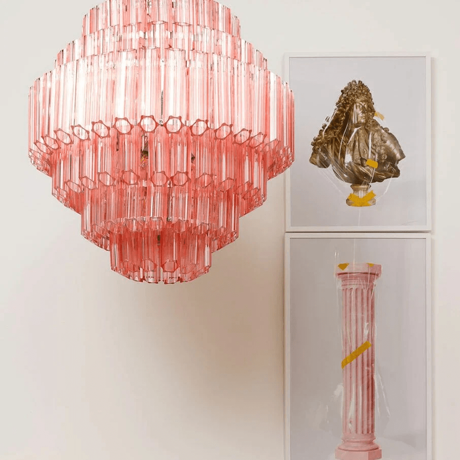 Verona Pink Multi-Tier Chandelier 26"