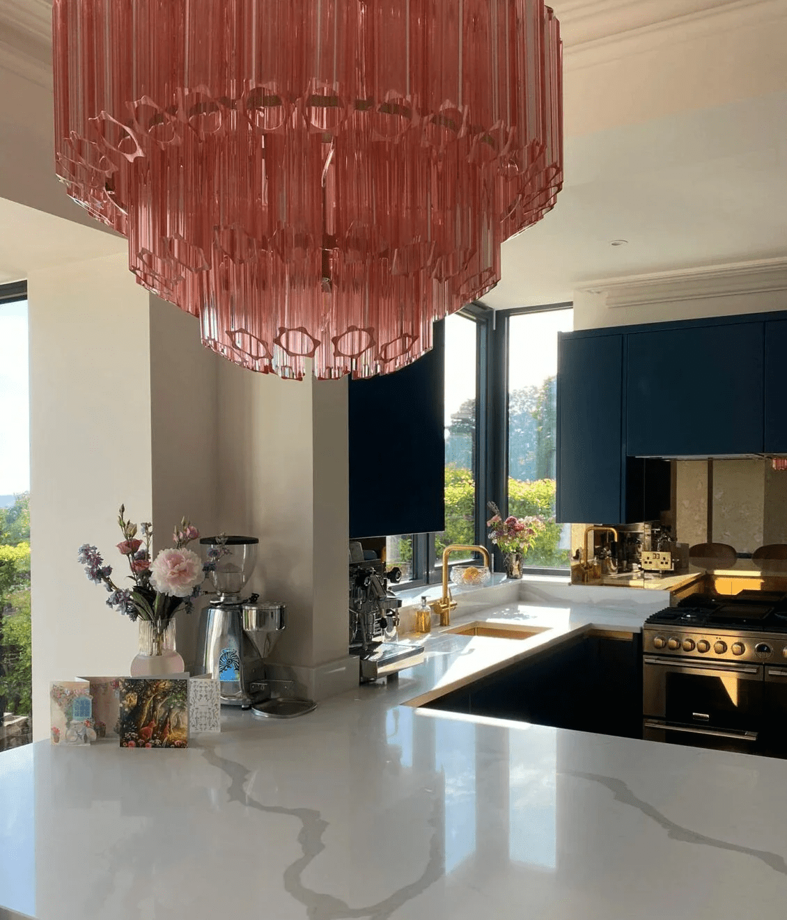 Verona Pink Multi-Tier Chandelier 26"