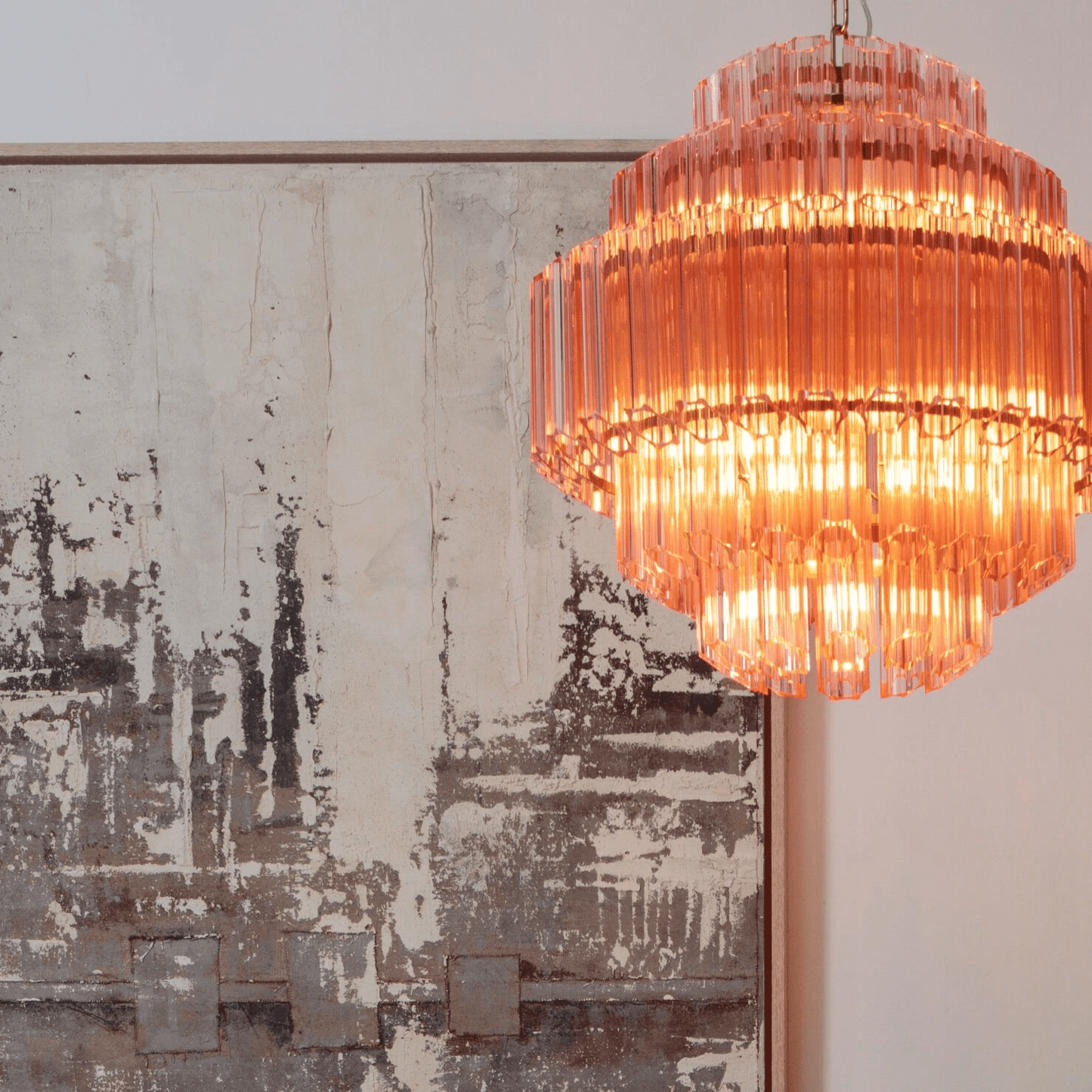 Verona Pink Multi-Tier Chandelier 26"