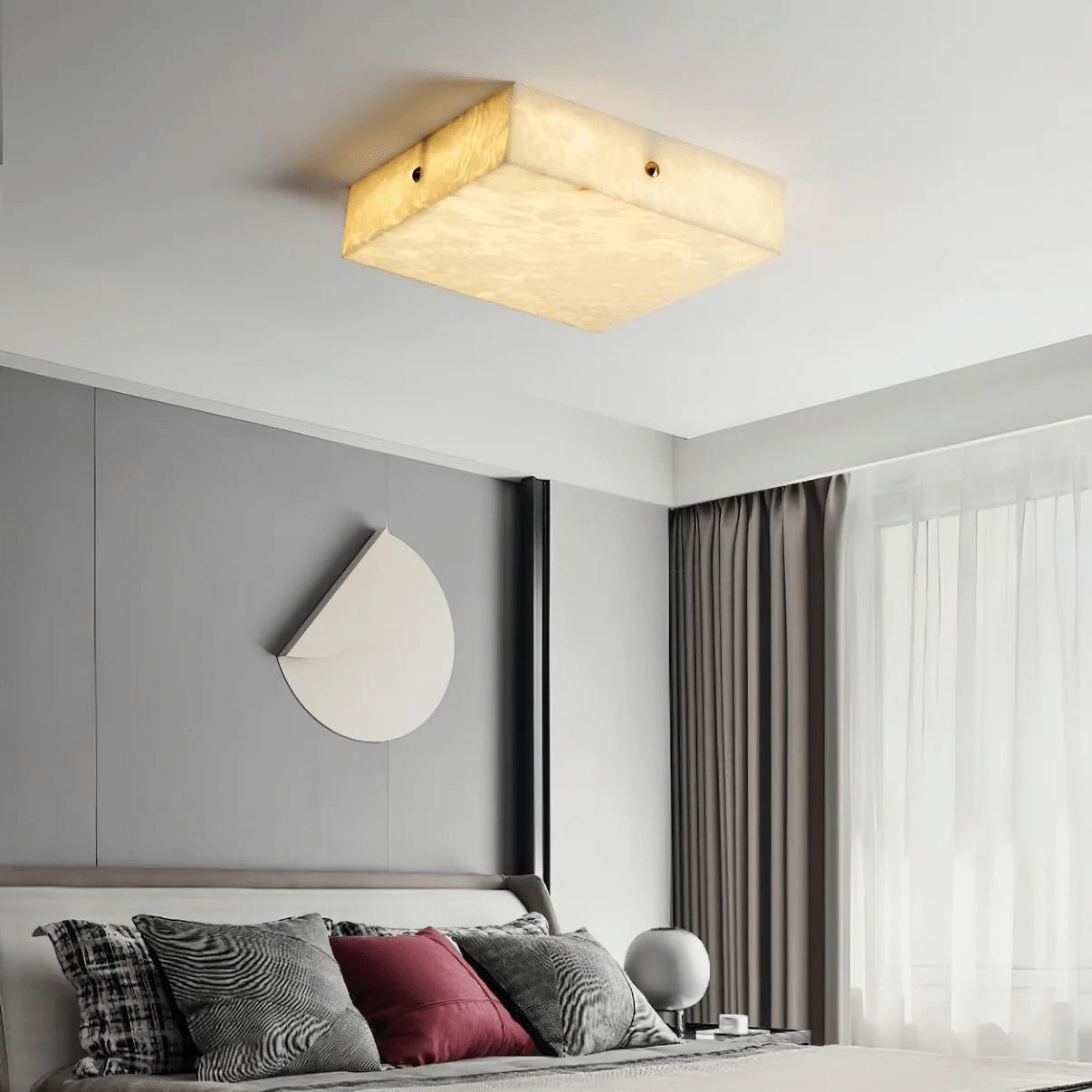 Square Alabaster Flush Mount
