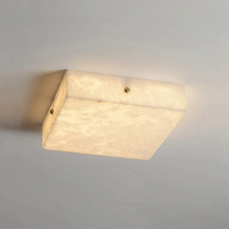 Square Alabaster Flush Mount