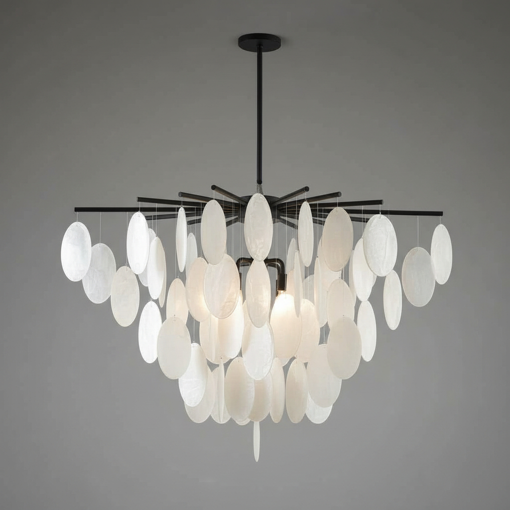 Geologic Round Fringe Chandelier 42"