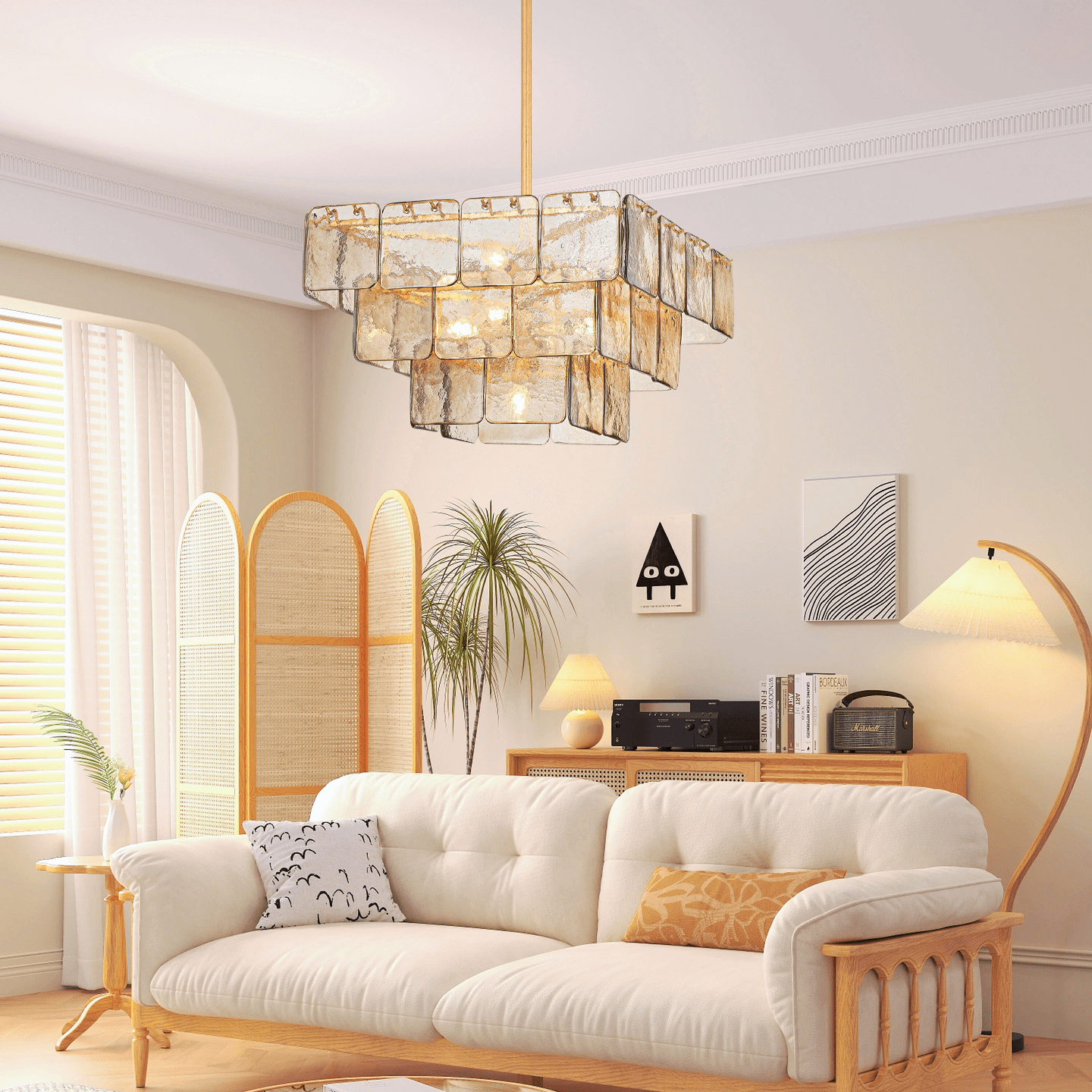 Regal Glass Chandelier 24"