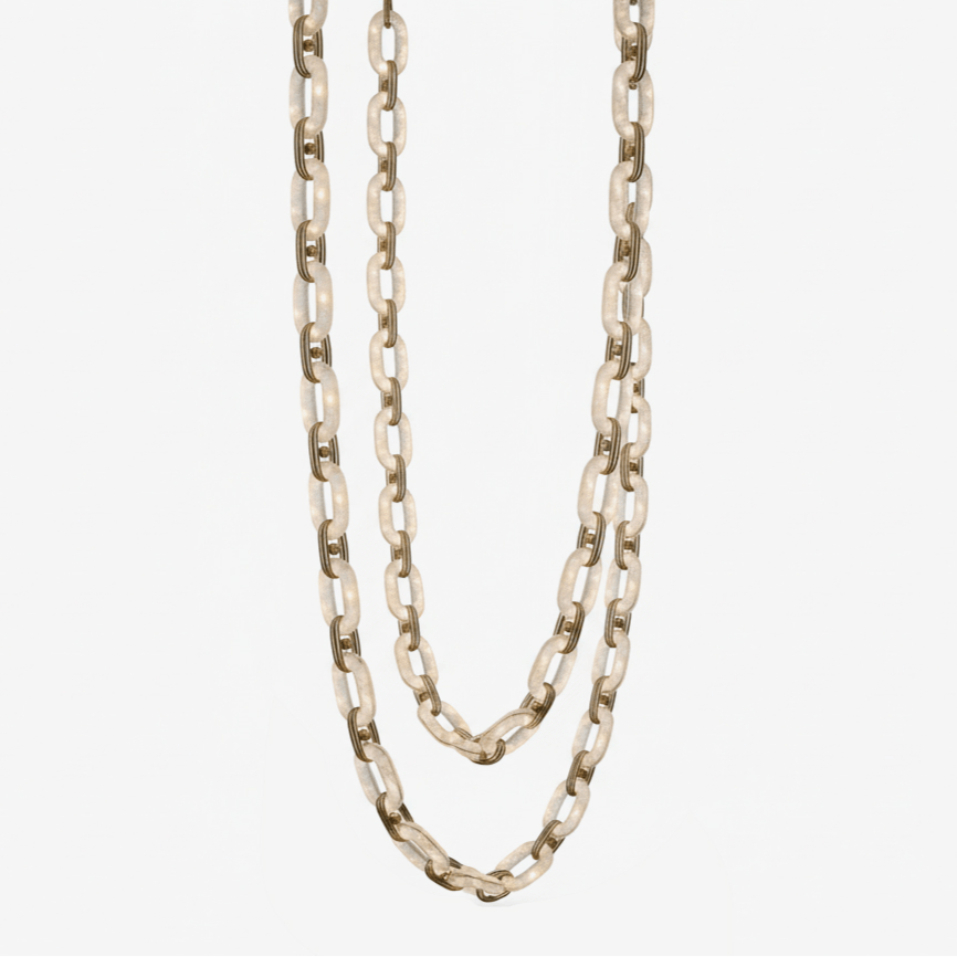 Chain Link  Alabaster Chandelier