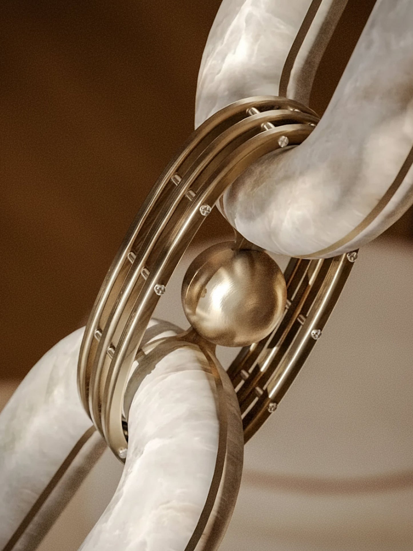 Chain Link  Alabaster Chandelier