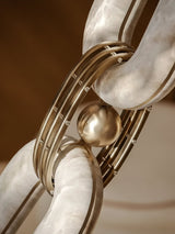 Chain Link  Alabaster Chandelier