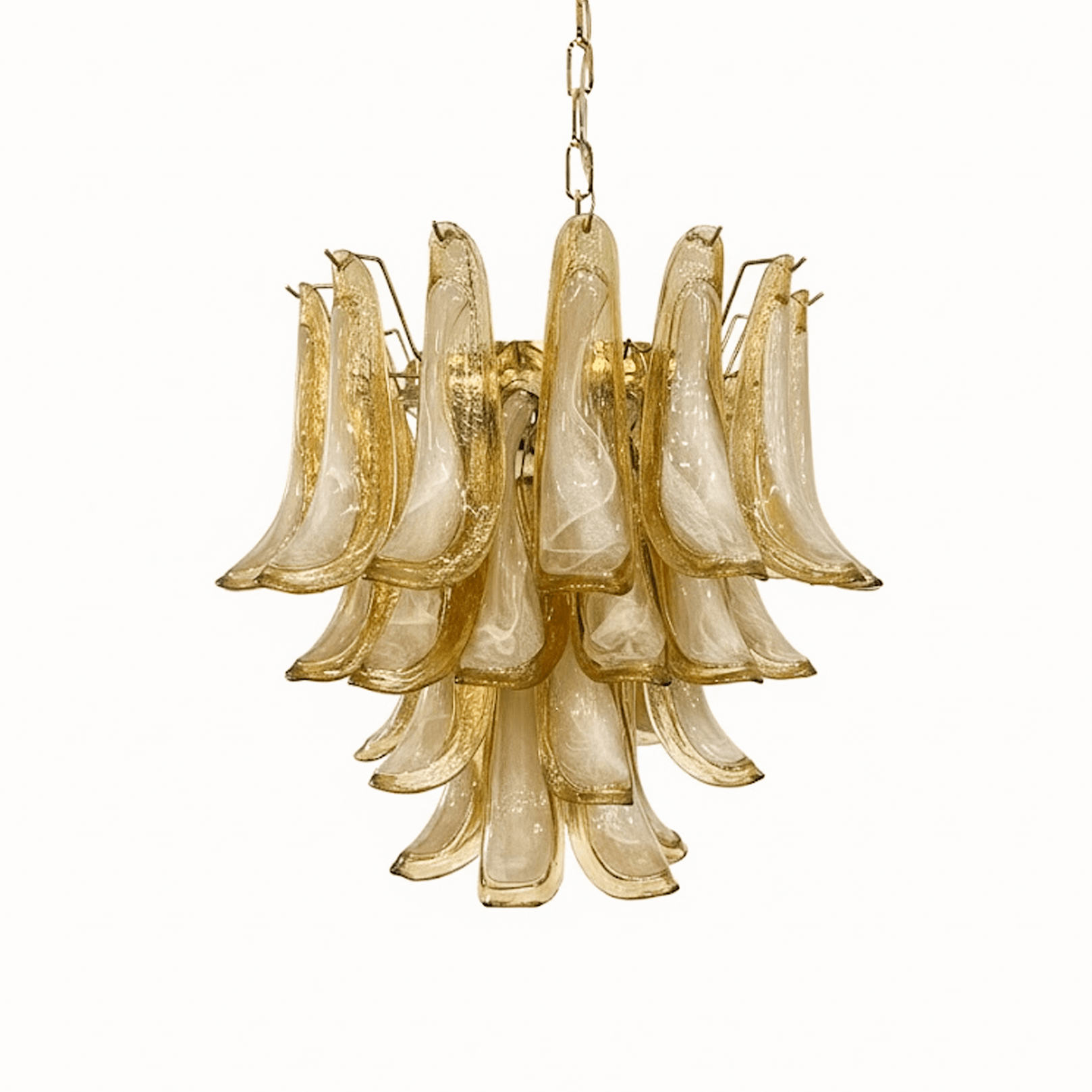 Amber Glass Petals Chandelier 26.6″