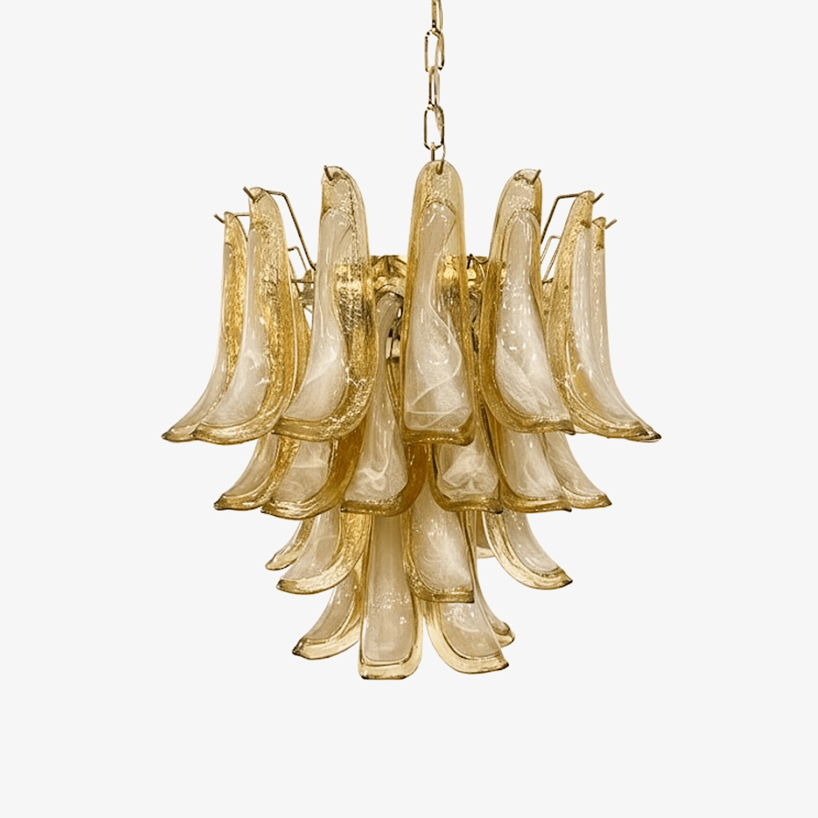 Amber Glass Petals Chandelier 26.6″