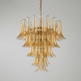Amber Glass Petals Chandelier 26″