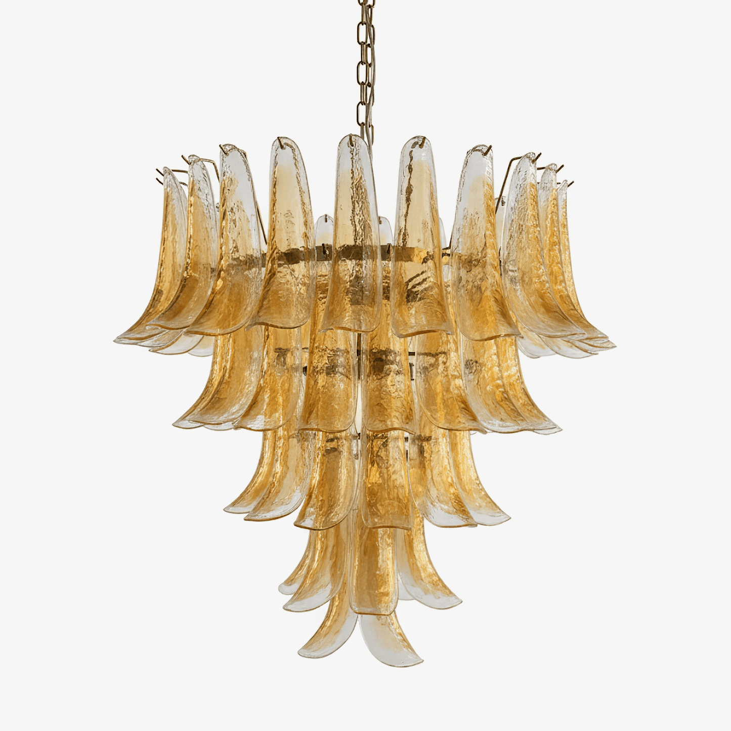 Amber Glass Petals Chandelier 26″