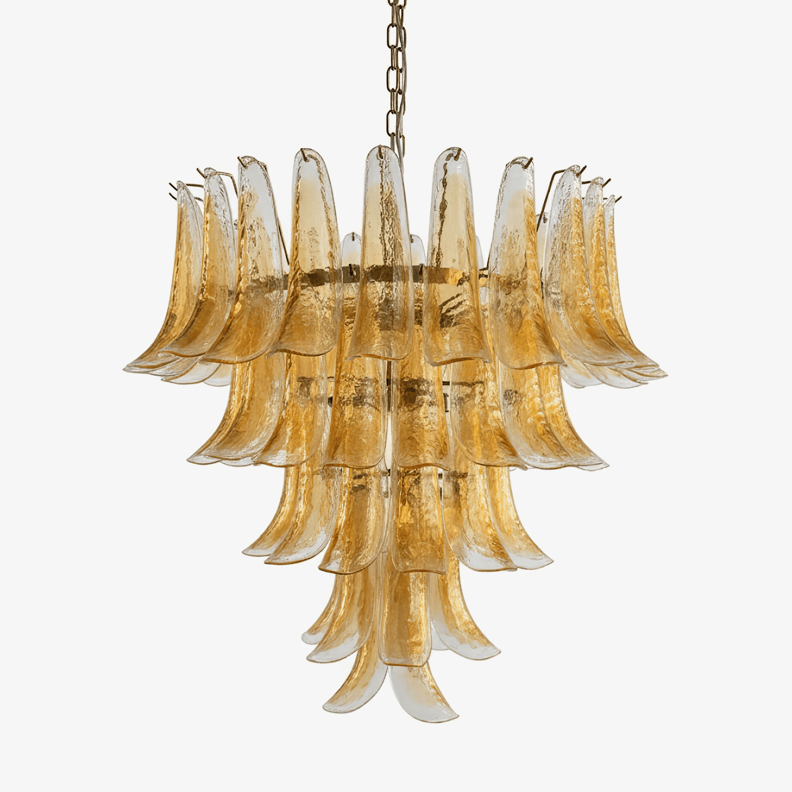 Amber Glass Petals Chandelier 26″
