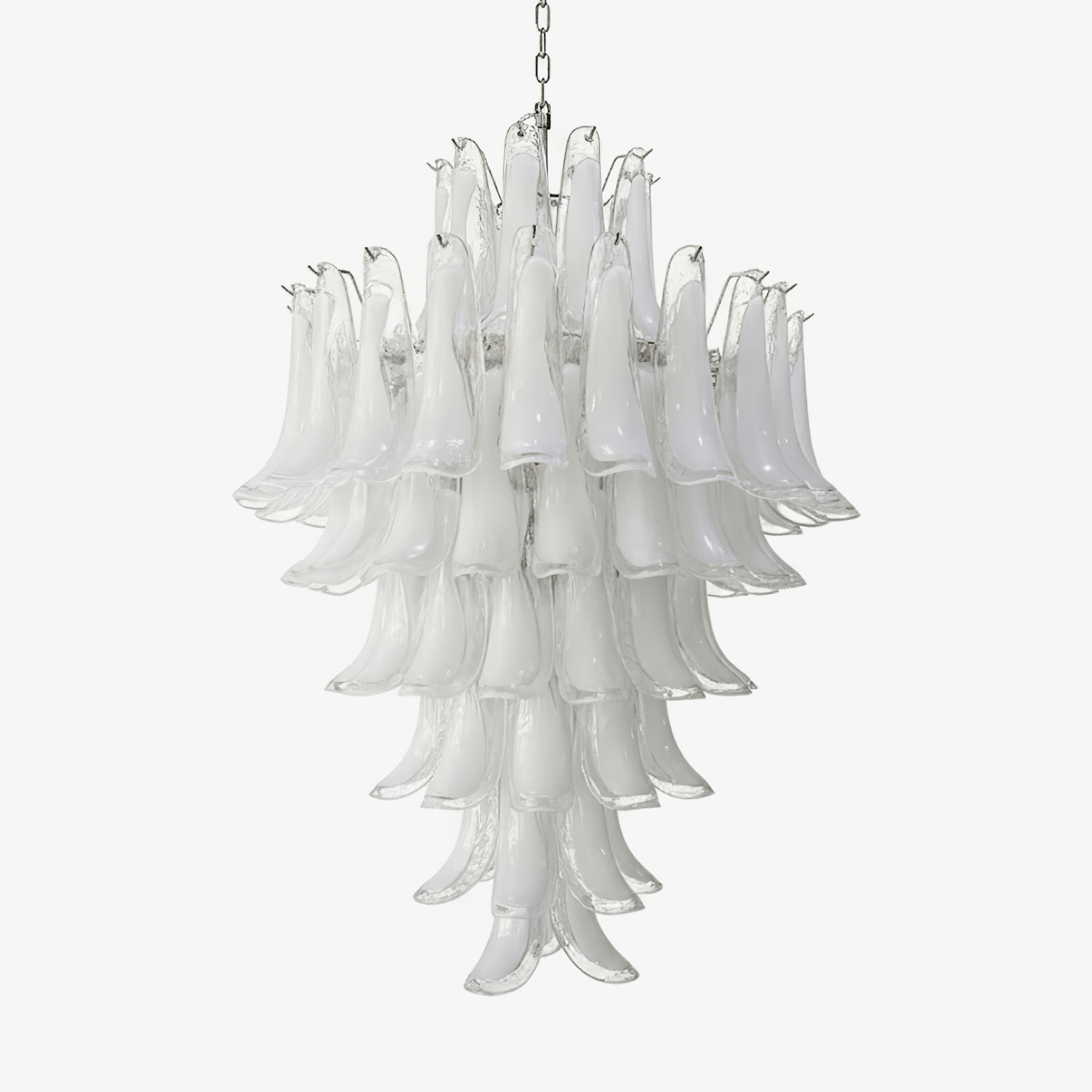 White Cloud Glass Petals Chandelier 31.5" D
