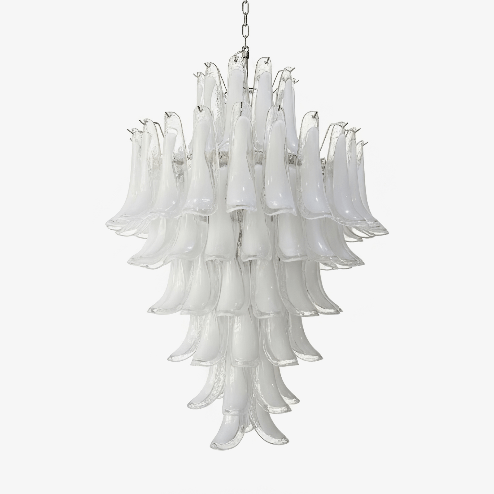 White Cloud Glass Petals Chandelier 31.5" D