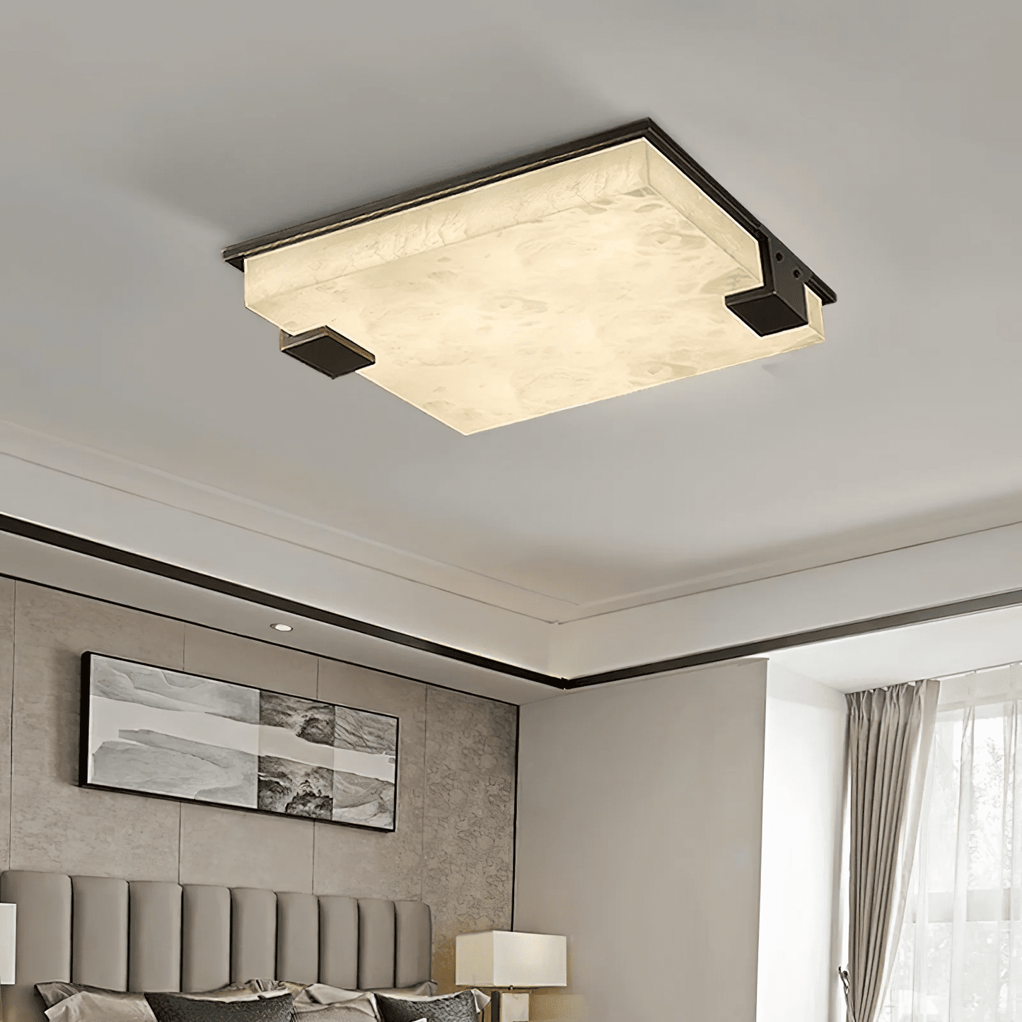 Square Alabaster Flush Mount