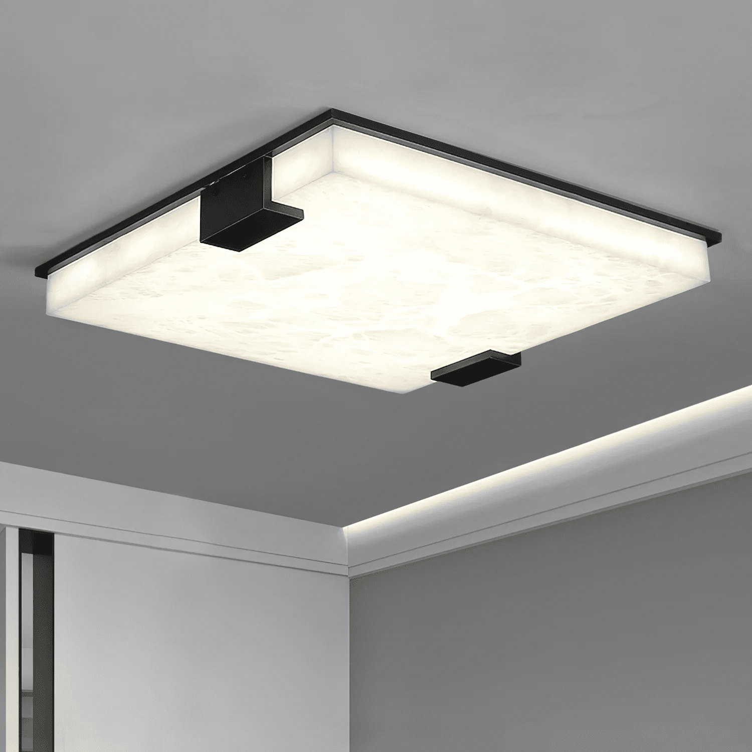 Square Alabaster Flush Mount
