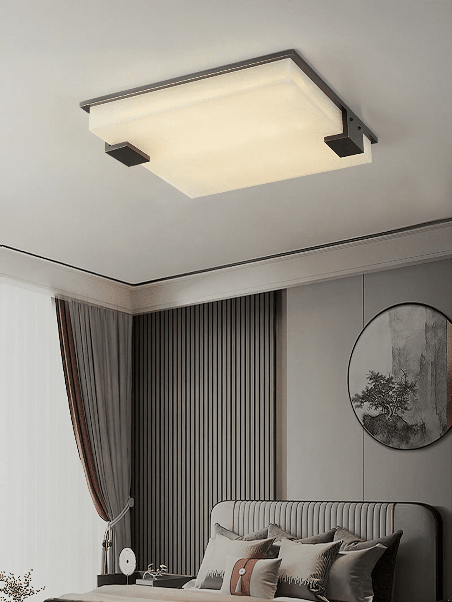 Square Alabaster Flush Mount