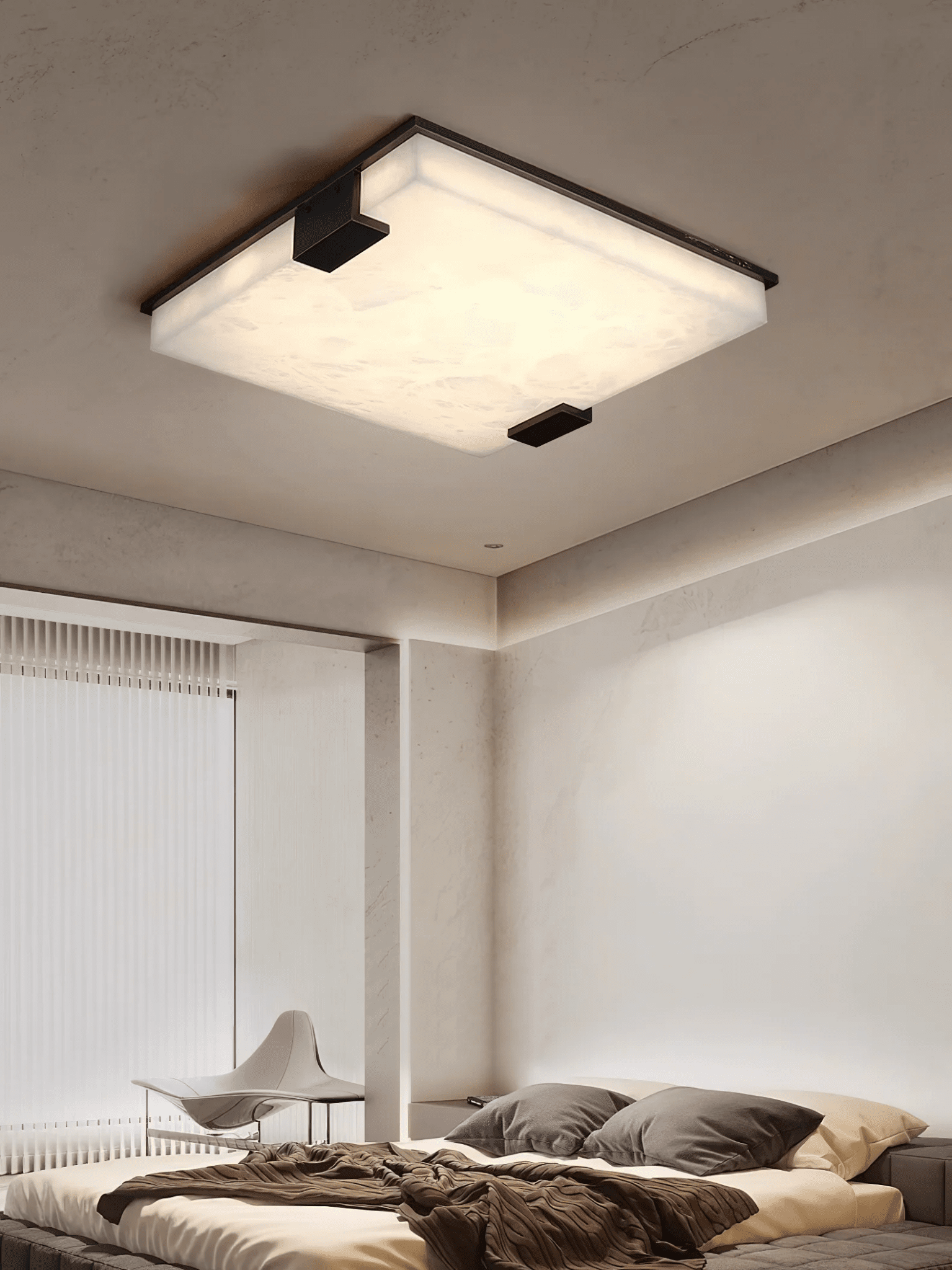 Square Alabaster Flush Mount