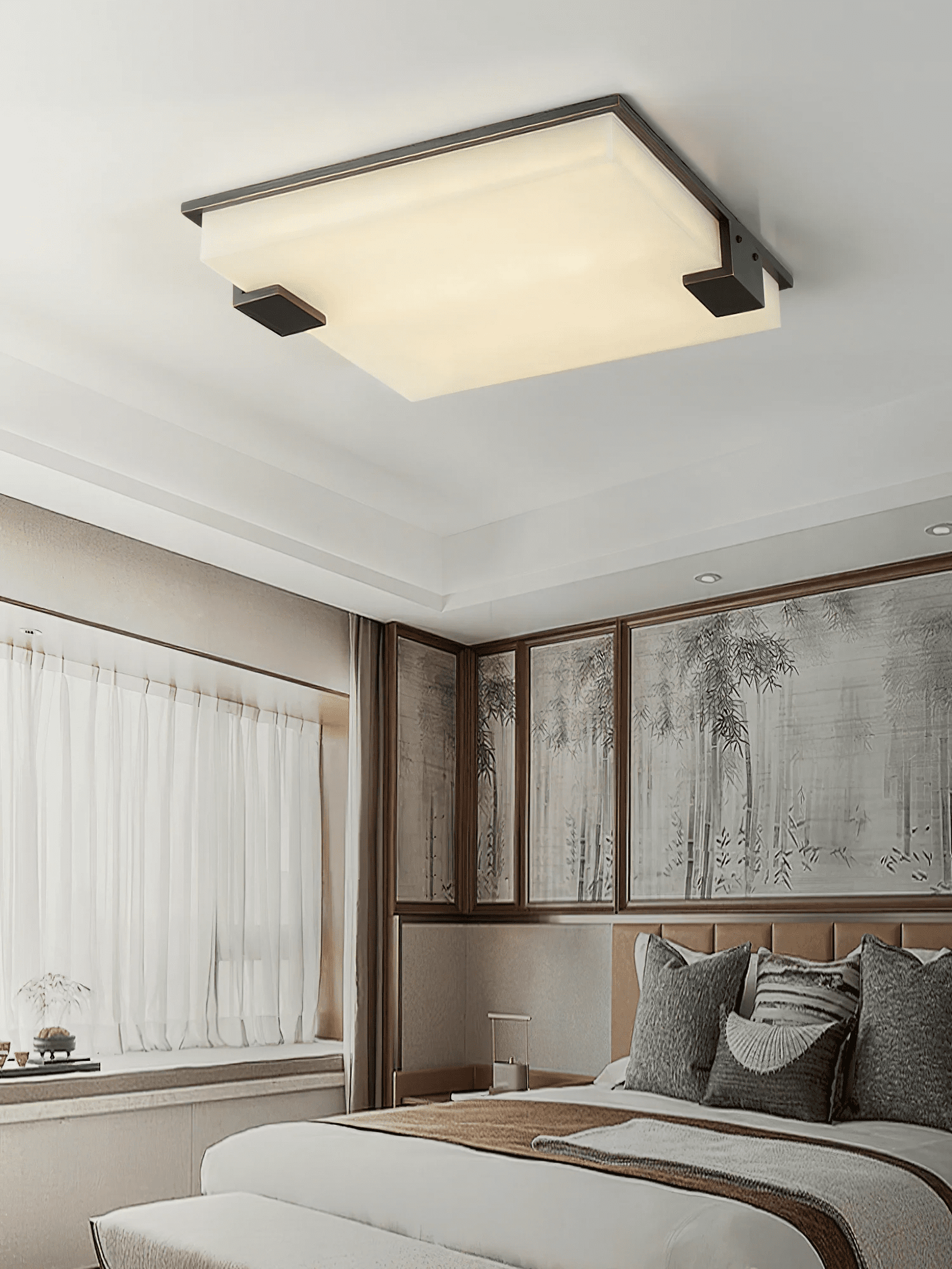 Square Alabaster Flush Mount